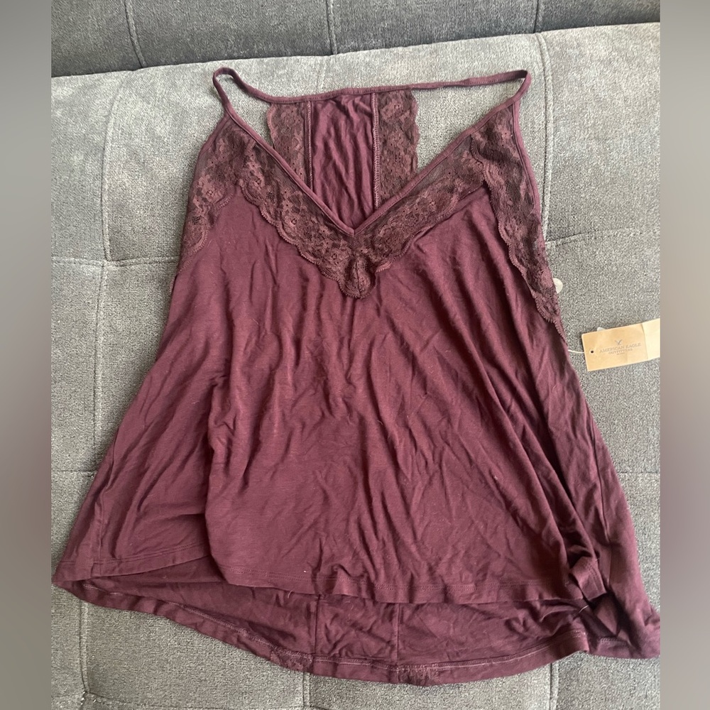 Burgundy Lace Tank top